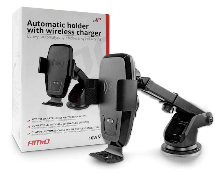 UCHWYT TELEFONU ŁADOWARKA QI AMIO 02481