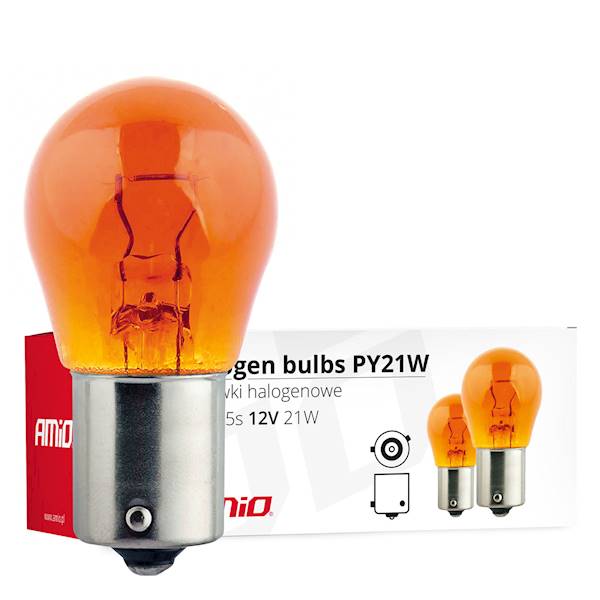 ŻARÓWKA PY21W BAY15s AMiO 01158 - 1szt KIERUNKI