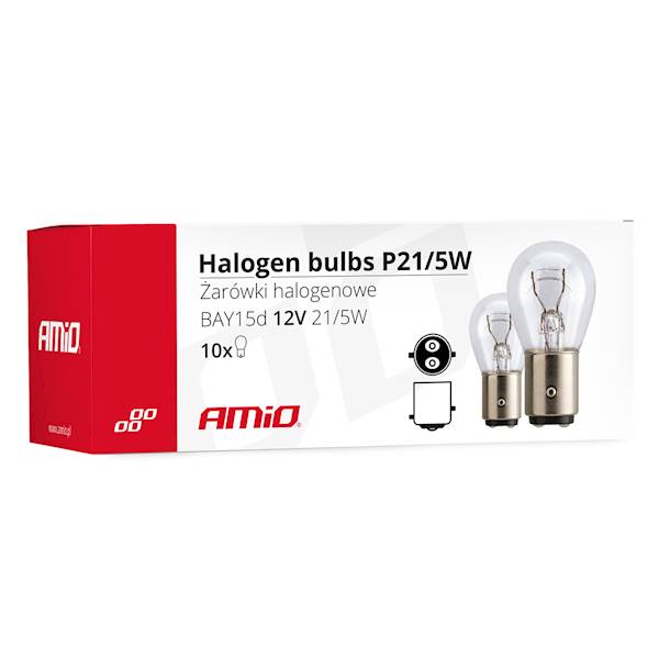 ŻARÓWKA P21/5W BA15d AMiO 01488 - 10szt