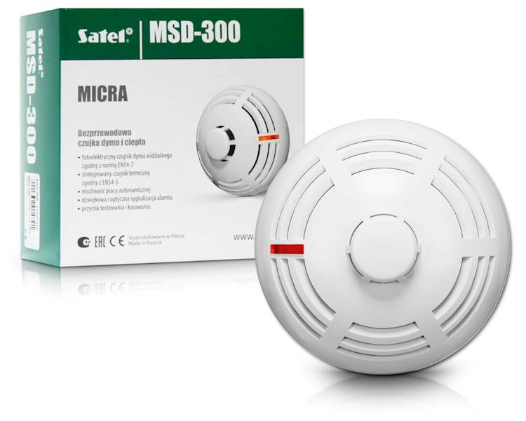 CZUJNIK MICRA MSD-300 (Bezprzewodowy Dym+Tem.)