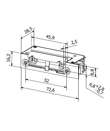 Elektrozaczep XS12UM (Sym. Wąski Monit.12V AC/DC)