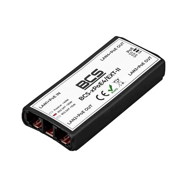 PoE EXTENDER BCS-xPoE4/EXT-II (1xPoE IN\3xPoE OUT)
