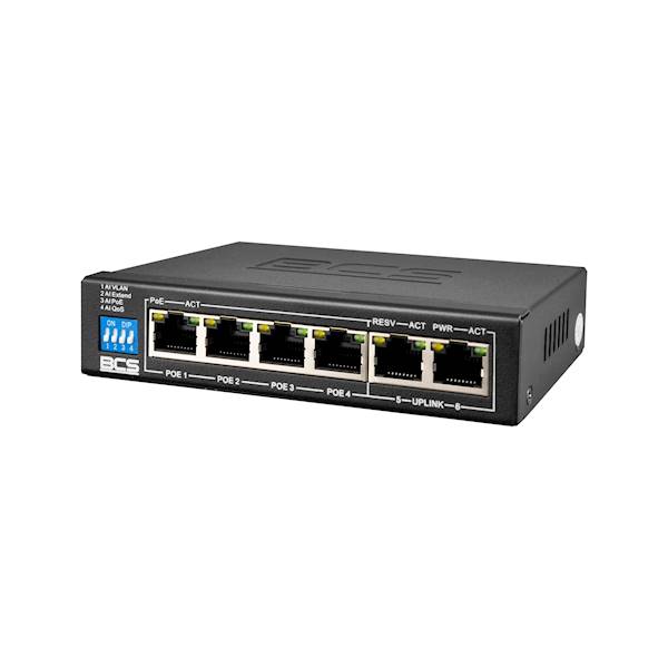 SWITCH PoE BCS-B-SP04G02G (4xPoE/2xUplink 1Gb/s)