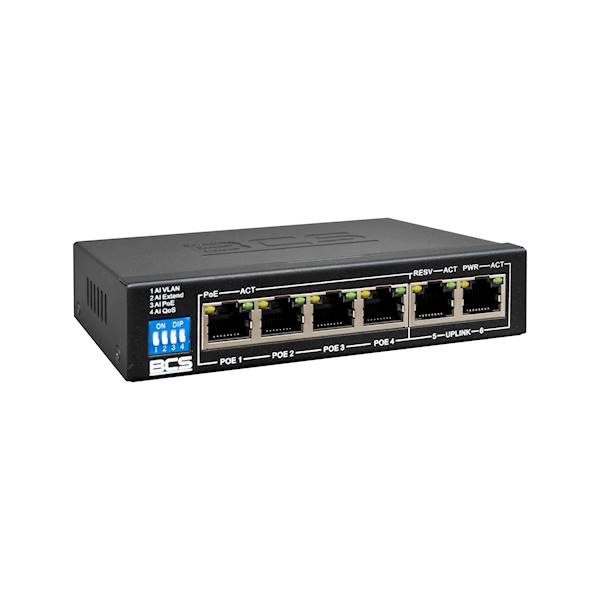 SWITCH PoE BCS-B-SP04G02G (4xPoE/2xUplink 1Gb/s)