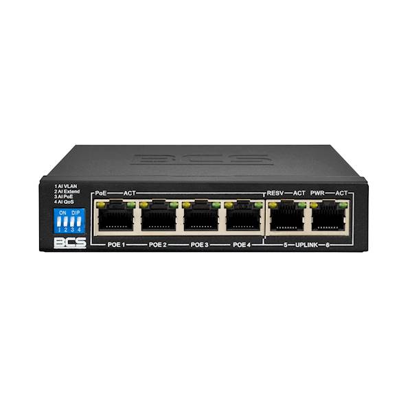 SWITCH PoE BCS-B-SP04G02G (4xPoE/2xUplink 1Gb/s)