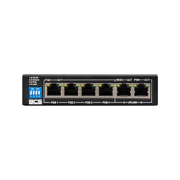 SWITCH PoE BCS-B-SP04G02G (4xPoE/2xUplink 1Gb/s)