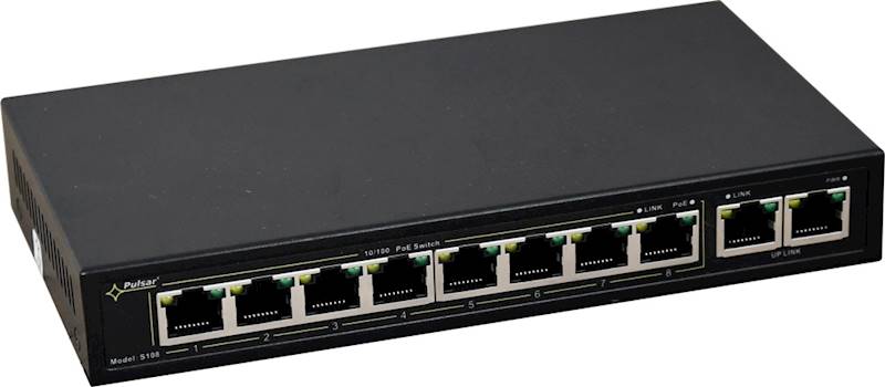 SWITCH PoE PULSAR S108 (8xPoE/2xUPLINK) 