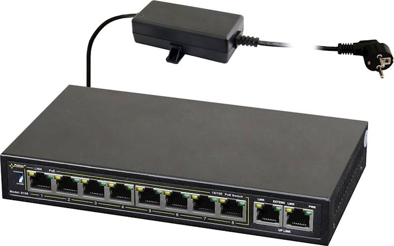 SWITCH PoE PULSAR S108-90W (8xPoE/2xUPLINK) 