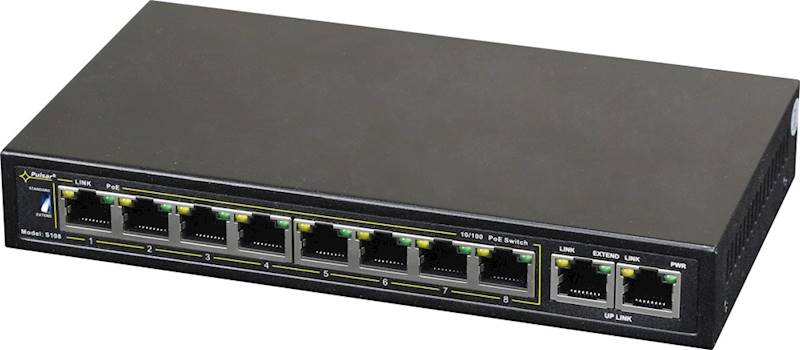 SWITCH PoE PULSAR S108-90W (8xPoE/2xUPLINK) 