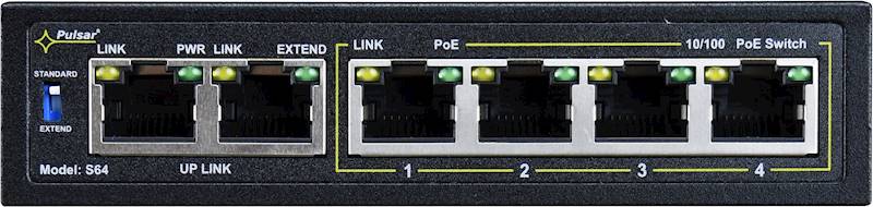 SWITCH PoE PULSAR S64 (4xPoE/2xUPLINK)