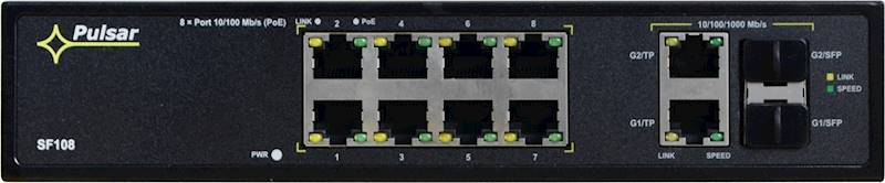 SWITCH PoE PULSAR SF108 (8xPoE/2xUPLINK SFP) 
