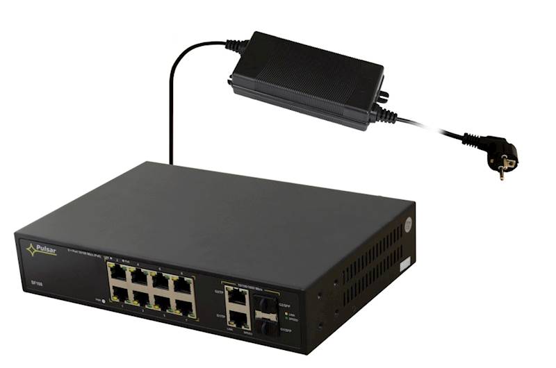 SWITCH PoE PULSAR SF108-90W (8xPoE/2xUPLINK SFP) 