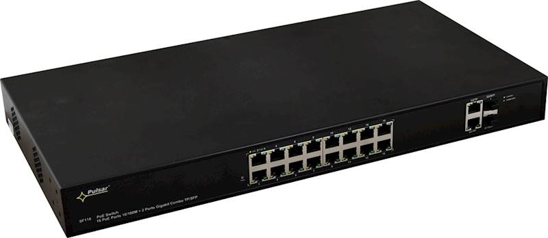 SWITCH PoE PULSAR SF116 (16xPoE/2xUPLINK SFP) 