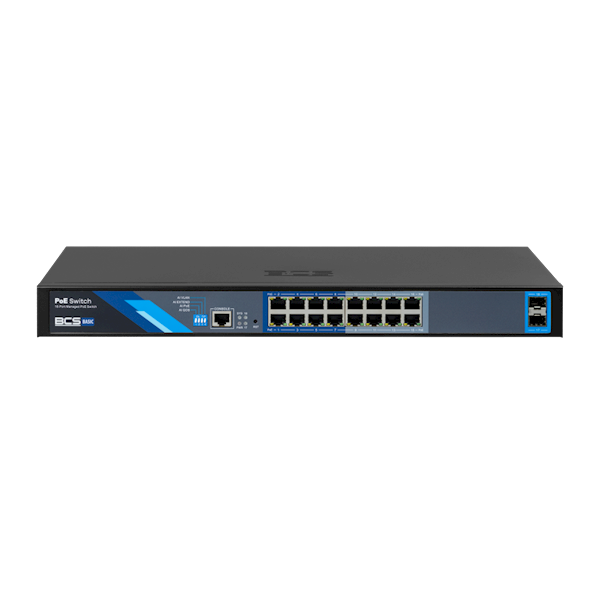 SWITCH PoE BCS-B-SP16G-2SFP-M (16xPoE/2xSFP)