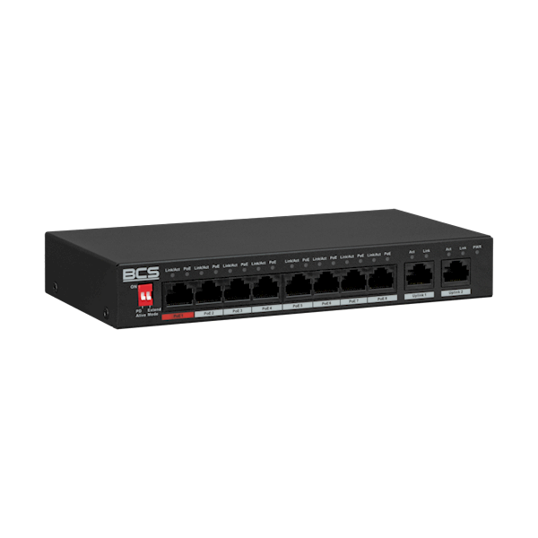 SWITCH PoE BCS-L-SP0802G(2) (8xPoE/2xUpLink 1Gb/s)