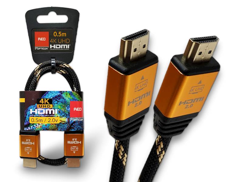 KABEL HDMI-HDMI UHD 4K 0.5m OPTICUM RED