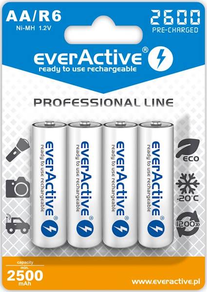 AKUMULATOR AA R6 1,2V 2600mAh EverActive 4szt