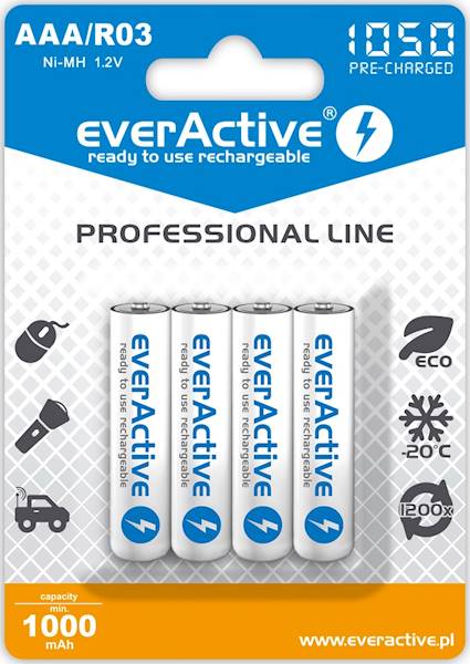 AKUMULATOR AAA R3 1,2V 1050mAh EverActive 4szt