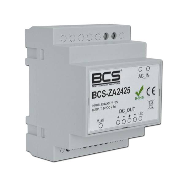 ZASILACZ DIN 24V/2,5A BCS-ZA2425