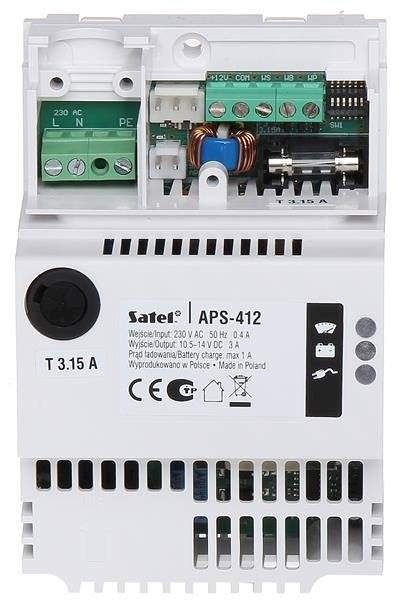 ZASILACZ DIN BUFOROWY SATEL APS-412 12V/4A