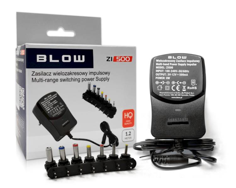 ZASILACZ WTYCZKA 3-12V/0,5A BLOW ZI500