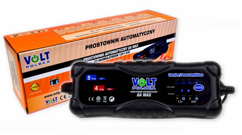 PROSTOWNIK ŁADOWARKA VOLT 12/24V 8A