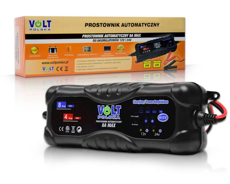 PROSTOWNIK ŁADOWARKA VOLT 12/24V 8A