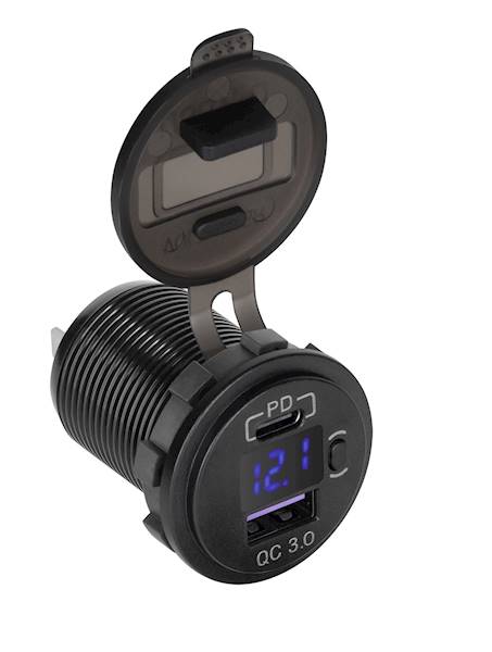 GNIAZDO ŁADOWARKA USB VOLTOMERZ PY-CHR0006
