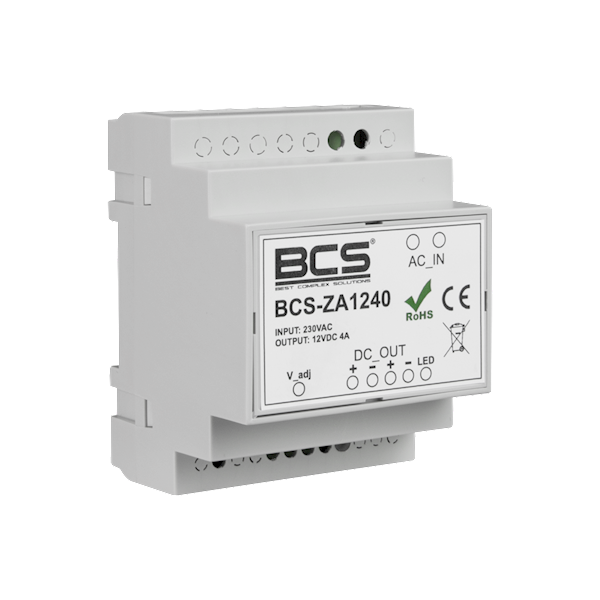 ZASILACZ DIN 12V/4A BCS-ZA1240