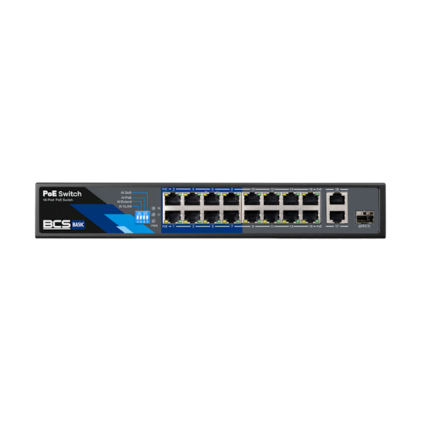 SWITCH PoE BCS-B-SP1602G-1SFP (16xPoE/2xUpLink)
