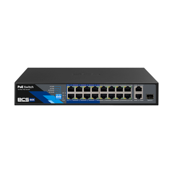 SWITCH PoE BCS-B-SP1602G-1SFP (16xPoE/2xUpLink)