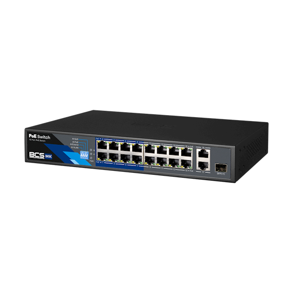 SWITCH PoE BCS-B-SP1602G-1SFP (16xPoE/2xUpLink)