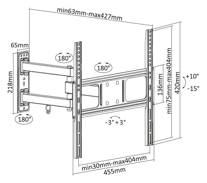 UCHWYT TV 32-55'' KRUGER & MATZ KM1304