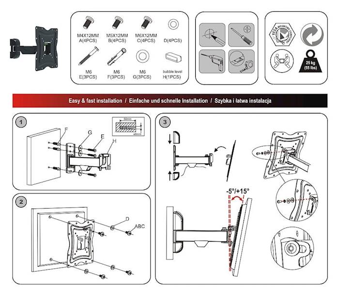 UCHWYT TV 13-42'' OPTICUM AX FLEXI