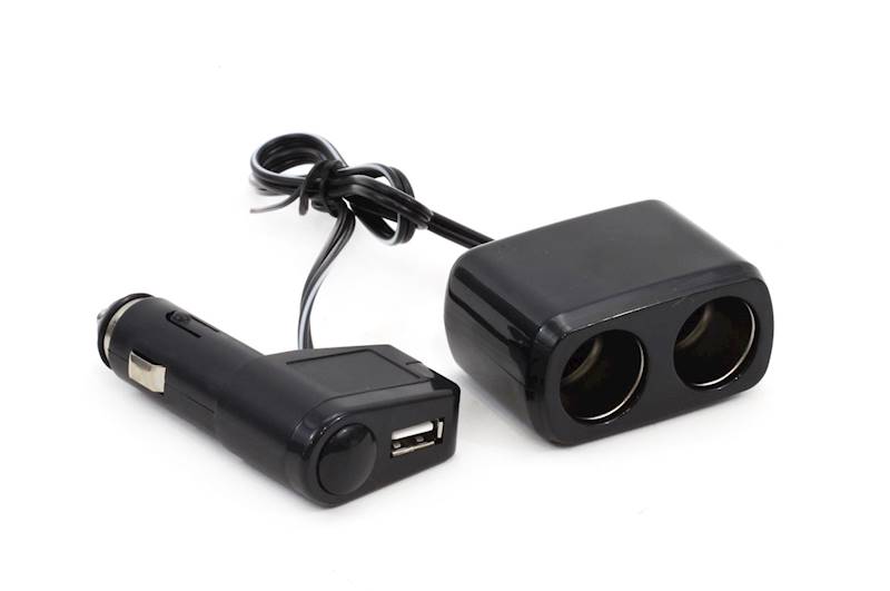 ROZGAŁĘŹNIK 2x ZAPALNICZKA+USB AMiO 01029