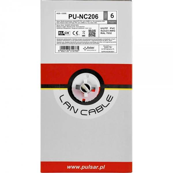 KABEL SKRĘTKA UTP Cat6e PULSAR PU-NC206 (305 m)
