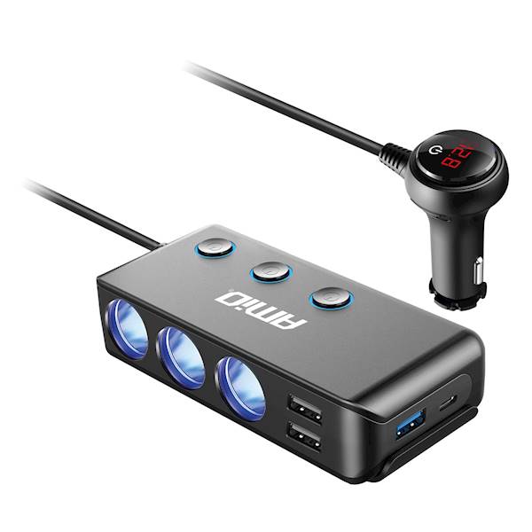 ROZGAŁĘŹNIK 3x ZAPALNICZKA+USB AMiO 03781
