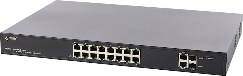 SWITCH PoE PULSAR SFG116 (16xPoE/2xUPLINK SFP) 