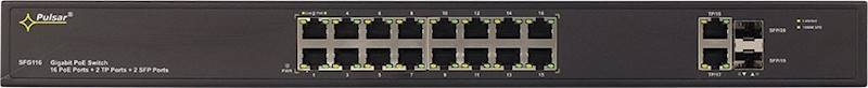 SWITCH PoE PULSAR SFG116 (16xPoE/2xUPLINK SFP) 