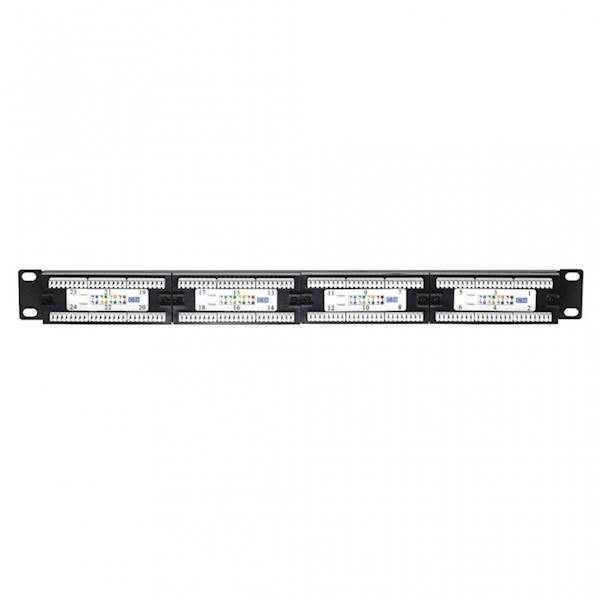 Patch panel Netrack 19'' 24xRJ45 UTP 5e z tacką