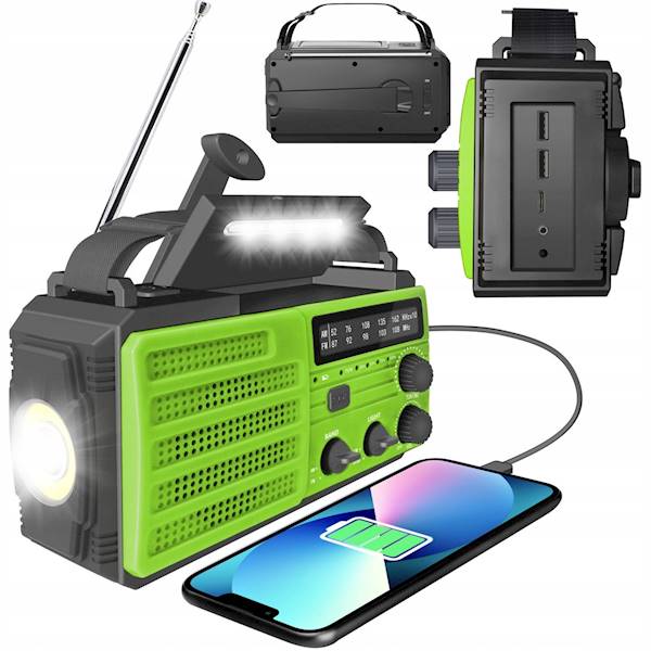 RADIO PRZENOŚNE SOLAR KORBA LATARKA MOZOS MD-091