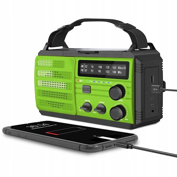 RADIO PRZENOŚNE SOLAR KORBA LATARKA MOZOS MD-091