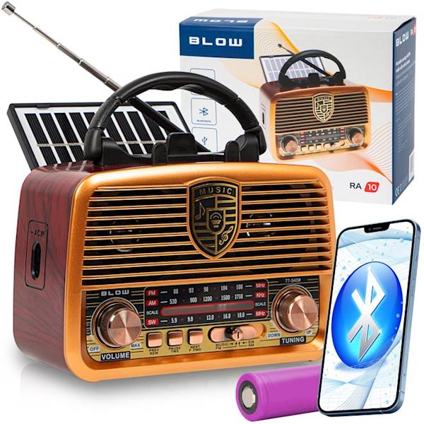 RADIO PRZENOŚNE AM/FM Bluetootch Solar BLOW RA10