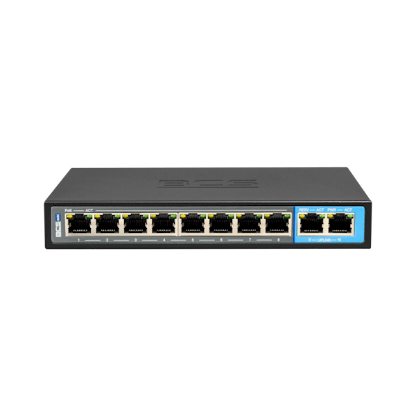 SWITCH PoE BCS-B-SP0802G (8xPoE/2xUpLink 1000Mb/s)
