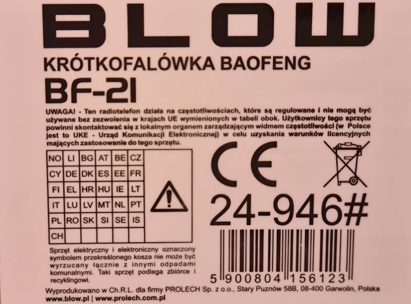 RADIOTELEFON | BAOFENG BF-21