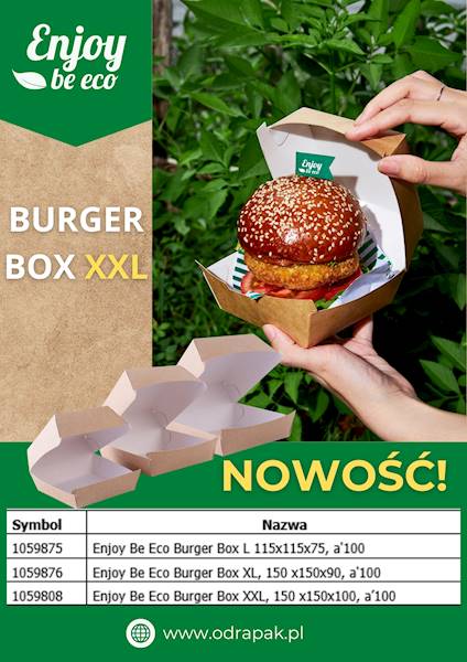 Pudełko hamburger papier 15x15x90   A'50