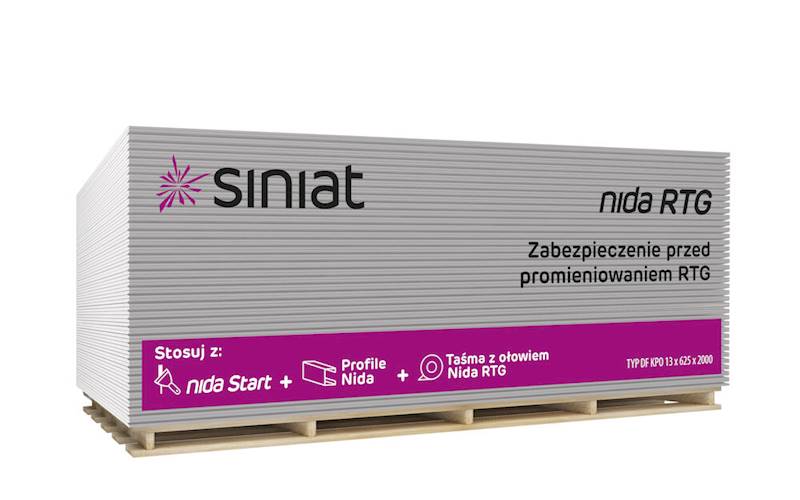 Płyta NIDA RTG 12,5 mm + 1,5 mm powłoka ołowiana 2000x625mm