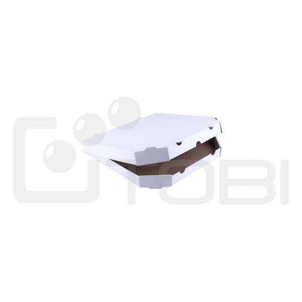 Pudełko PIZZA BIAŁE 26x26x3,5cm ŚCIĘTE E /100szt.