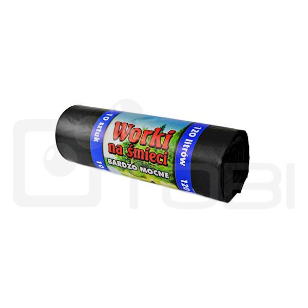 Worki na śmieci MOCNE 120L LDPE CZARNE /10szt.