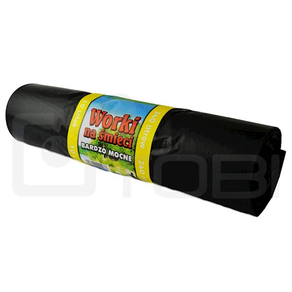 Worki na śmieci MOCNE 240L LDPE CZARNE /10szt.